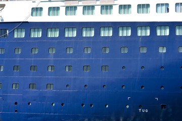 Close up of a cruise liner in Malta