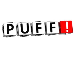 Fototapeta premium 3D Puff Button Click Here Block Text