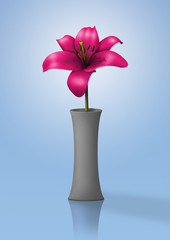 Pink Flower - Gray Jar - 46859306