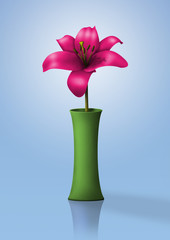 Pink Flower - Green Jar - 46859358