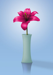 Pink Flower - Light Gray Jar - 46859361