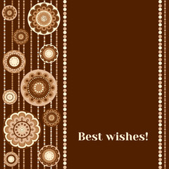 Greeting card in brown color - Best wishes
