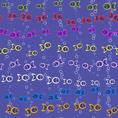 abstract seamless fishes