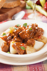 Beef stew or goulash with potato
