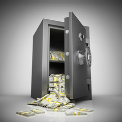 Bank safe with money - 46860926