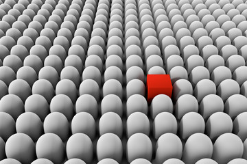 Fototapeta premium red ball in balls group