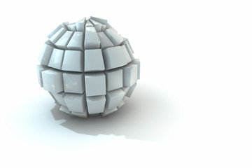 blocks globe 3d rendering