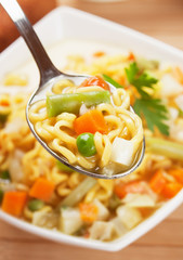 Noodle soup with vegetables