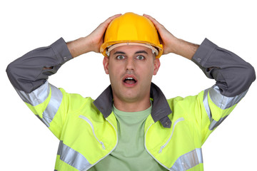 Worker gasping.