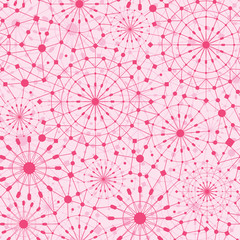 Seamless Pattern Background With Pink Abstract Ornamental Web