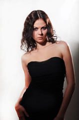 Fototapeta premium girl in black dress