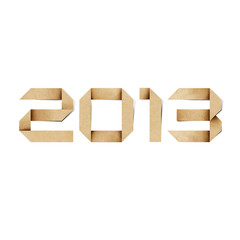 Obraz premium Happy new year 2013 recycled papercraft background.