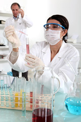 Two scientists in laboratory