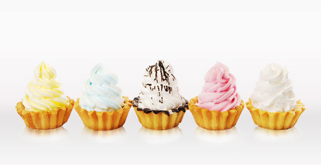 Five various small cakes