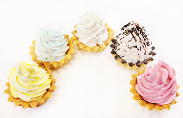 Five various small cakes