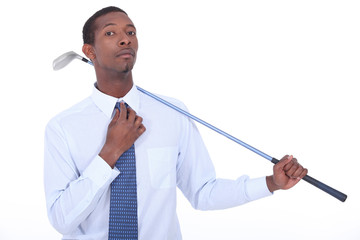 Man with a golf club