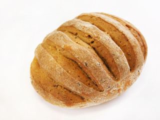 Rye loaf over light background