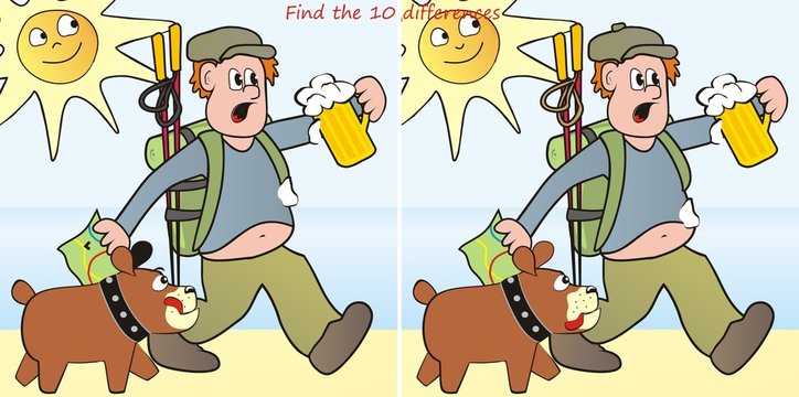 Hiker and dog-10 differences