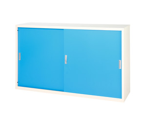 Steel cabinet in bright blue great to storage all files