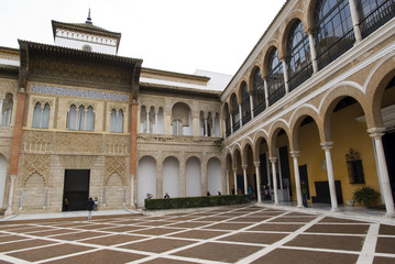 Fototapeta na wymiar Peter Pałacu Kastylii jest w Alcazar w Sewilli