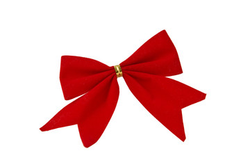 Christmas decoration - red ribbon isolated