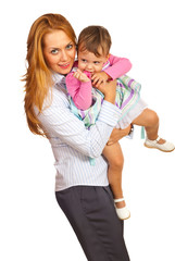 Happy mother and daughter