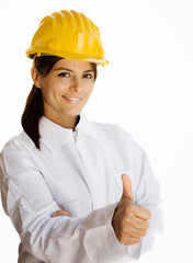 female worker approving work