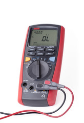 Digital multimeter isolated on white