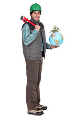 Plumber with a globe