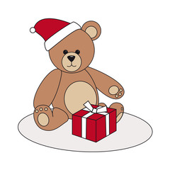 Teddy Nikolaus mit Geschenk