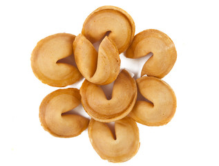 Fortune cookie with blank slip isolated