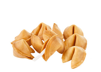 Fortune cookie with blank slip isolated