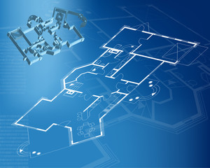 architectural background blueprint. vector illustration