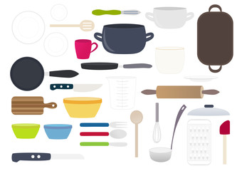 Kitchen equipment vector collection