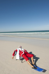 Santa Claus Christmas Tropical Beach