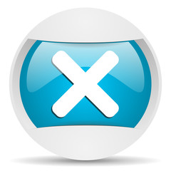 Obraz premium cancel round blue web icon on white background