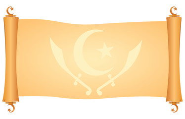 Symbols of Islam on parchment