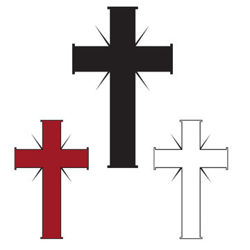 set of religious crosses. vector illustration
