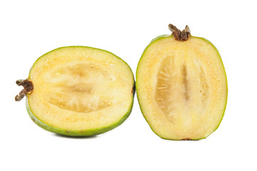 Cut feijoas isolated