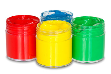 four color paint cans