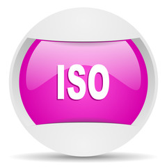iso round violet web icon on white background