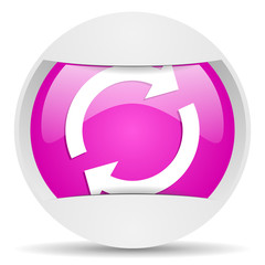 reload round violet web icon on white background