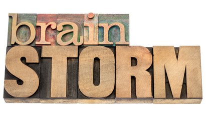 brainstorm word in wood type