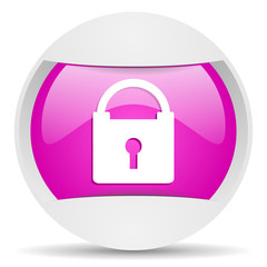 protect round violet web icon on white background