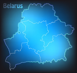 Leuchtende Karte von Belarus