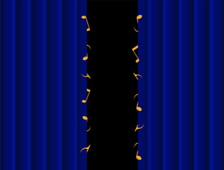 sipario con note di musica
