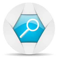 search round blue web icon on white background