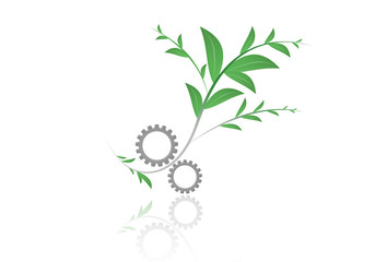 growing plant cogwheel