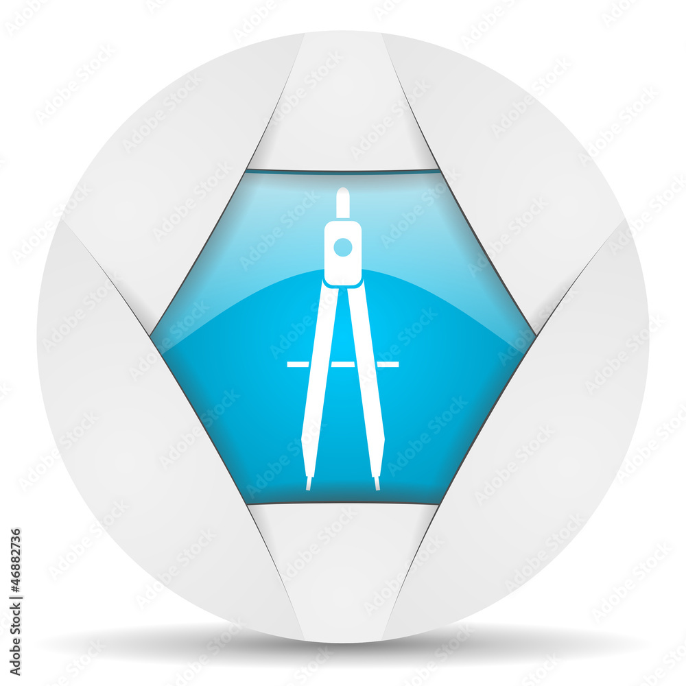 Aufkleber e-learning round blue web icon on white background