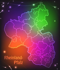 Bunte Karte von Rheinland-Pfalz